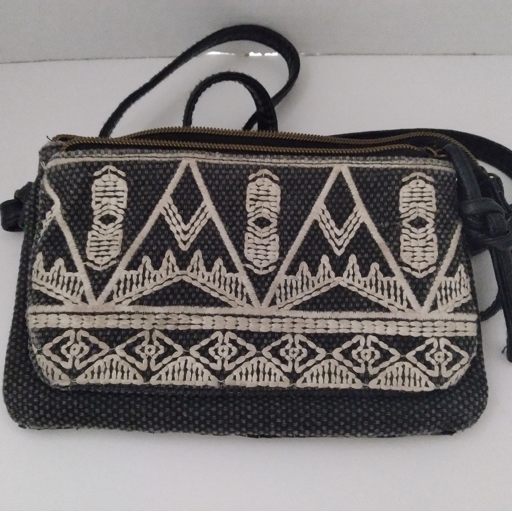 Tshirt Jeans Embroidered Casual Travel Crossbody